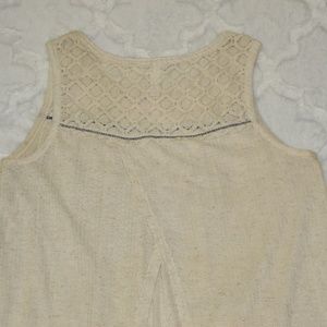 Xhiliration Cream Lace Open Back Tank